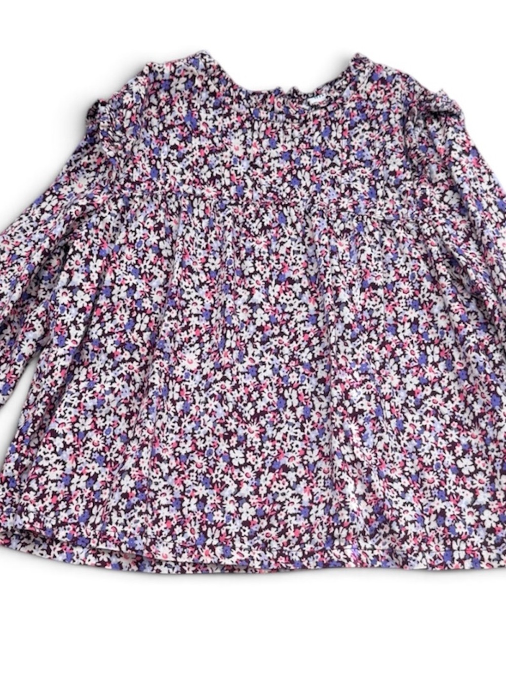 GAP Girls Floral Long-Sleeve Top in Purple, Pink & White